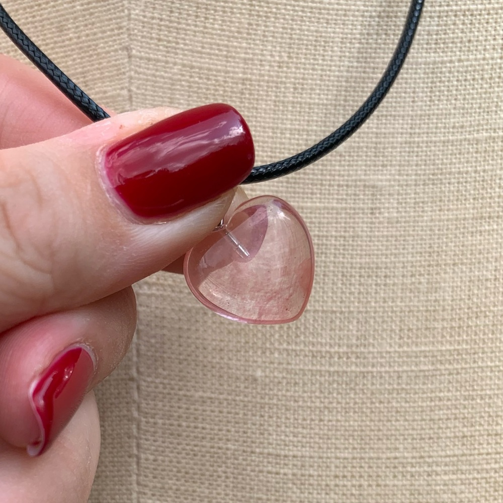 Handmade Genuine Stone/Glass Heart Amulet Necklace - Picture 10 of 12